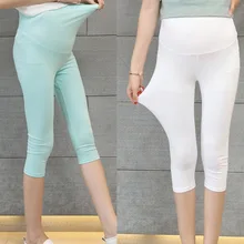 2016 nouveau coton de mode d’été De Maternité Pantalon Leggings De Maternité Pantalon De Sucrerie Couleurs Trois Quarts Enceintes Leggings Extensible
