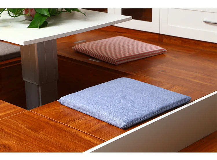 High Rebound Square Plaid Memory Foam Rope Fixation Chair Seat Cushion Children Decor Pillow Students Classroom Mat Washable