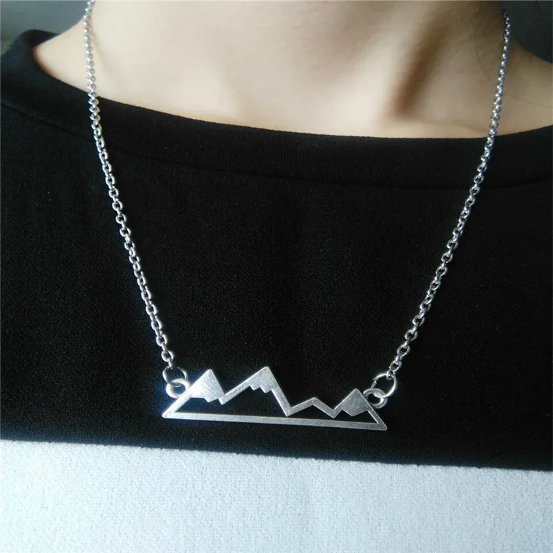 

my shape Mountain Tiny Colorado Snow Peak Mountain PridTop Skyline Charm Dainty Silver Plated Pendant Gorgeous Jewelry For Girls