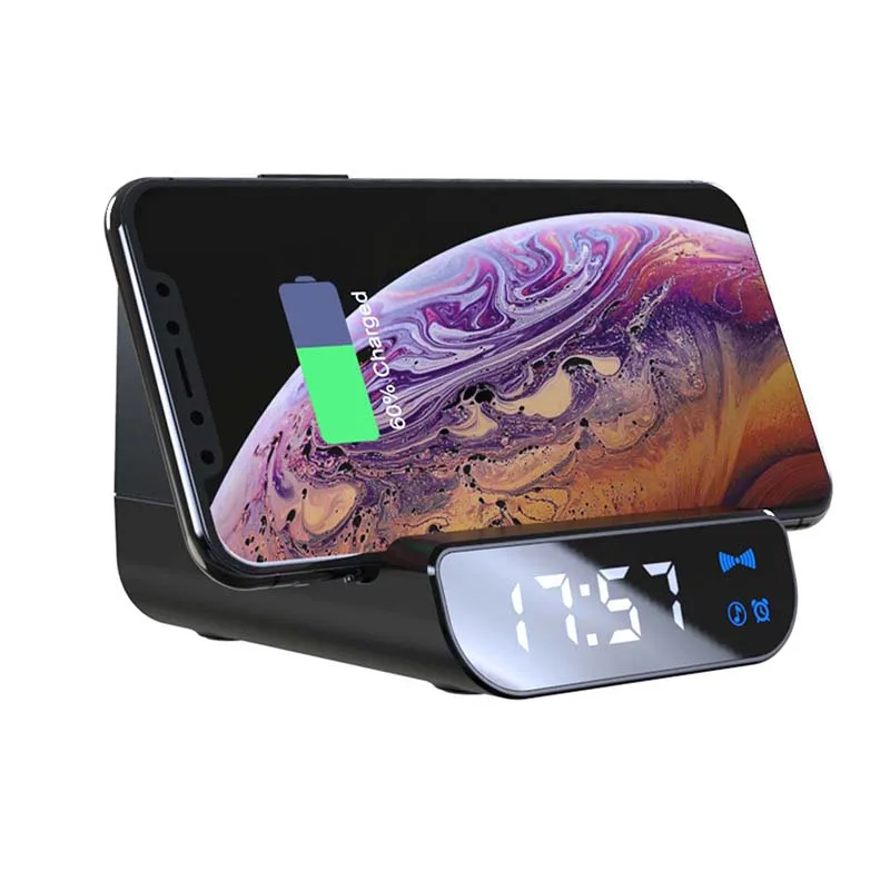

Multifunctional Power Bank Bluetooth Loudspeaker Alarm Clock Wireless Charger XJ66