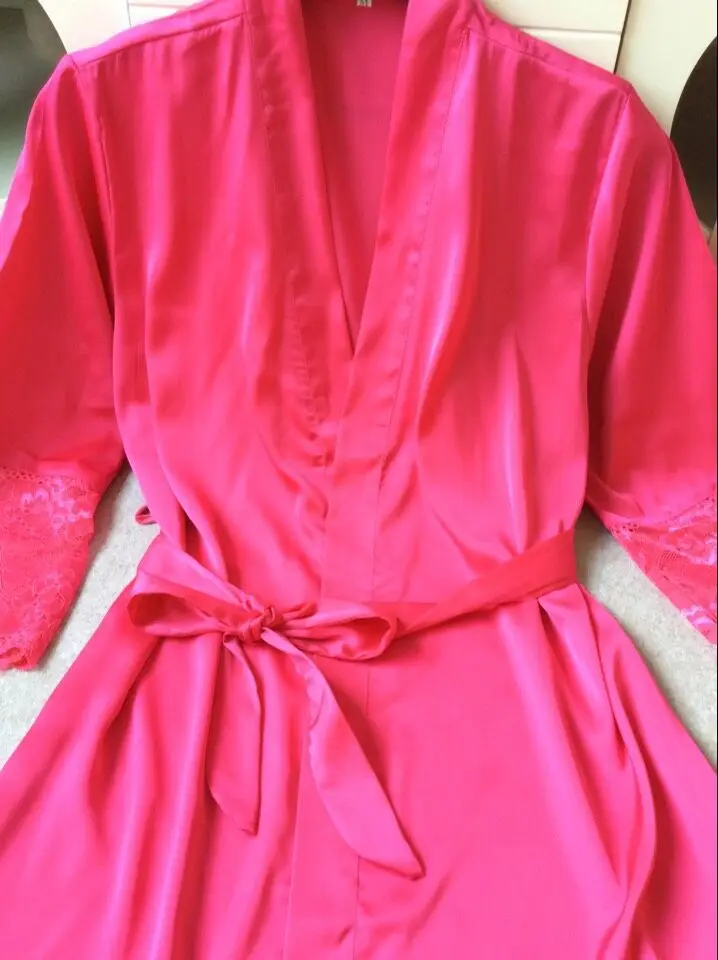 Сексуальные женские халаты со средним рукавом большие размеры M L XL XXL кружевные