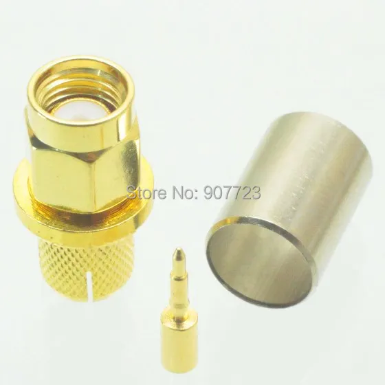 

50pcs SMA Male Plug Crimp RF Connector Adapter For RG5 RG6 5D-FB LMR300 Ecoflex 7 Cable