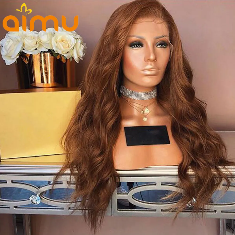 Best 13x6 Bleached Knots 250% Lace Front Human Hair Wigs Pre Plucked With Baby Hair Deep Part Auburn #30 Brazilian Remy Wavy Lace Wig 2