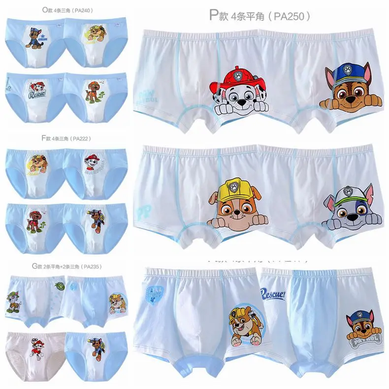 

4pcs Original Paw Patrol Boxers Underpants Skye Everest Marshall Rubble Action Figure Children Cotton Panties Boys Underpants