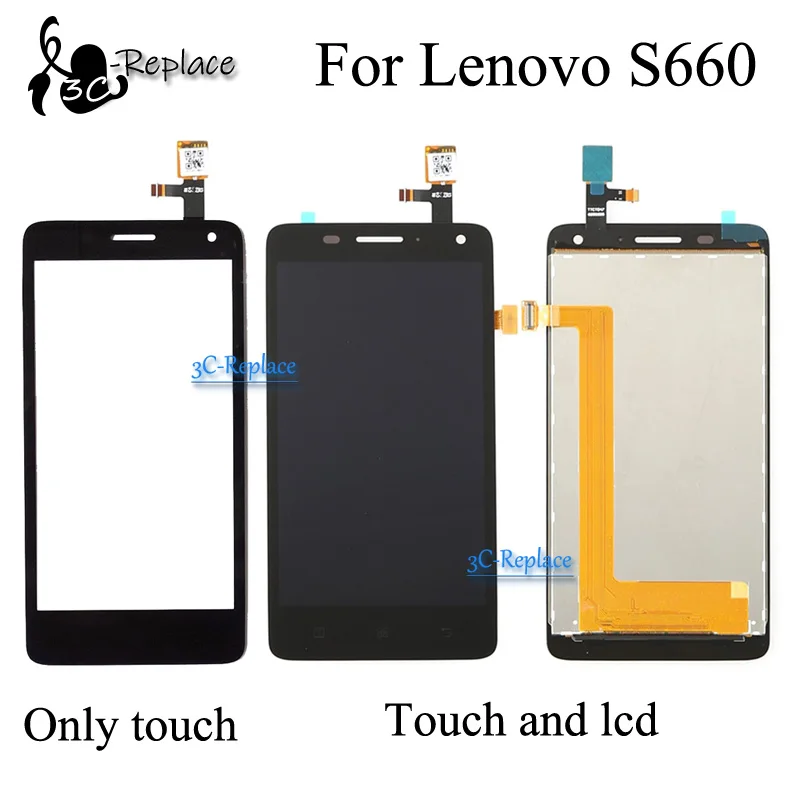 

High Quality 4.7 inch Black For Lenovo S660 Touch Screen Digitizer Glass lens LCD Display Assembly Replacement