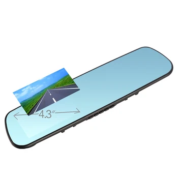 

4.3" Car DVR FHD 1080P Dash Cam Dual Lens Video Recorder Auto Car DVR Rearview Camera Parking Recorder With 6 Led Fill Lights