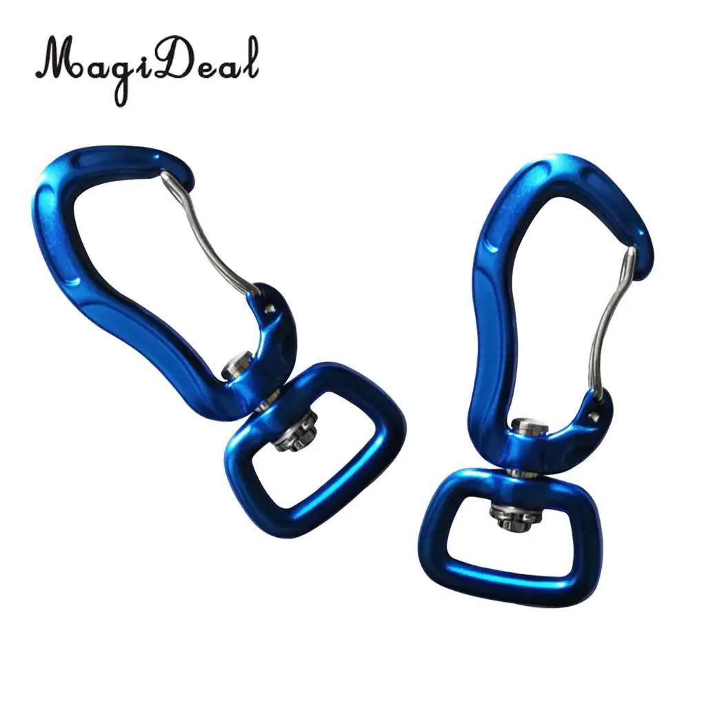 Outdoor 1 Pair Rock Tree Climbing Swivel Carabiner Hanging Connect Hook Camping 71/76mm round eye for Camping Caving Climbing