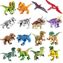 Única Venda diy Bloco de Construção de Dinossauros Do Jurássico Meu Mundo Figura Bricks Compatível Com Legoingly Animal Brinquedos Para O Presente Das Crianças