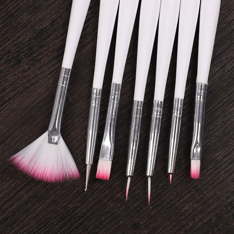 Hot 7pcs Set Nail Art Pen Engraving Embossing Decorations Brush Professional Painting Tools wyt77