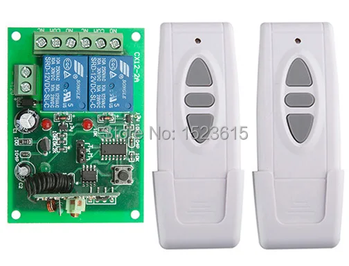 

DC12V 1CH 10A Wireless Remote Control Switch System teleswitch 1*Receiver and 2*Transmitter for Appliances Gate Garage Door