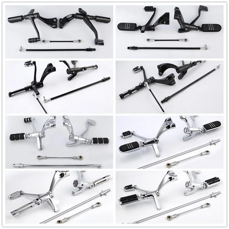 Forward Control Conversion For Sportster Forward Controls Kit For Harley Sportster 1986-2003 - Complete Foot Pegs, Levers & Linkage Set In Black Chrome Levers Harley - Foto 2