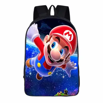 

16 Inch Cartoon Super Mario Bros Sonic Kids Backpack Boys Girls School Bags Daily Children Bookbag Shoulder Backpacks Mochila