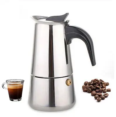  300 ML Stainless Steel Moka Express Stovetop Espresso Pot  6-Cup Coffee Maker 