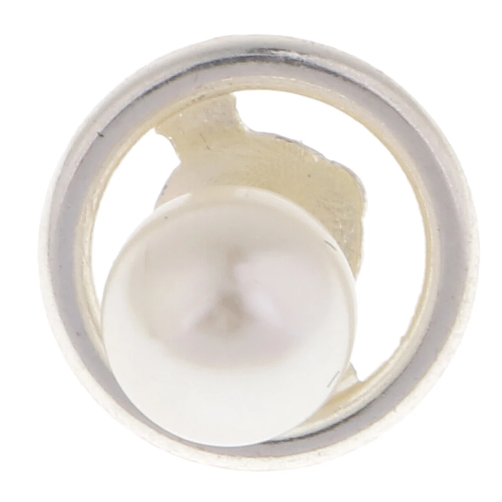 10Pcs Round Silver Buttons DIY White Pearl Accessories Festival Decor Diameter Supplies For Clothes Scarf Sweater Hat Decoration