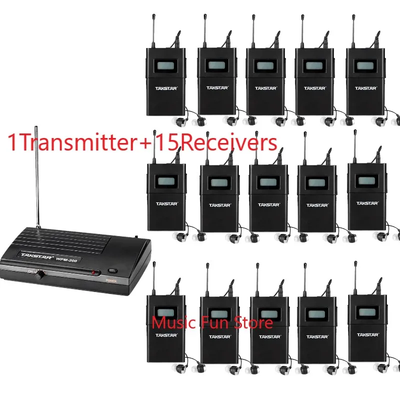 

Takstar WPM-200/WPM200 wireless monitor system 1 Transmitter+15 Receivers for recording studio/on stage monitoring