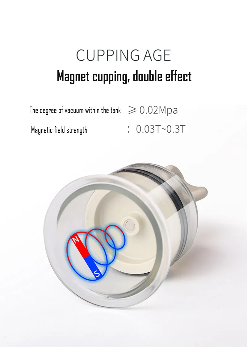 Rotary Bio-magnetic Vacuum Cupping Kit SCREW VALVE SUCTION Nipple Correction Cups for Flat or Inverted Nipple SET-8 CUPS YFC-8 -3