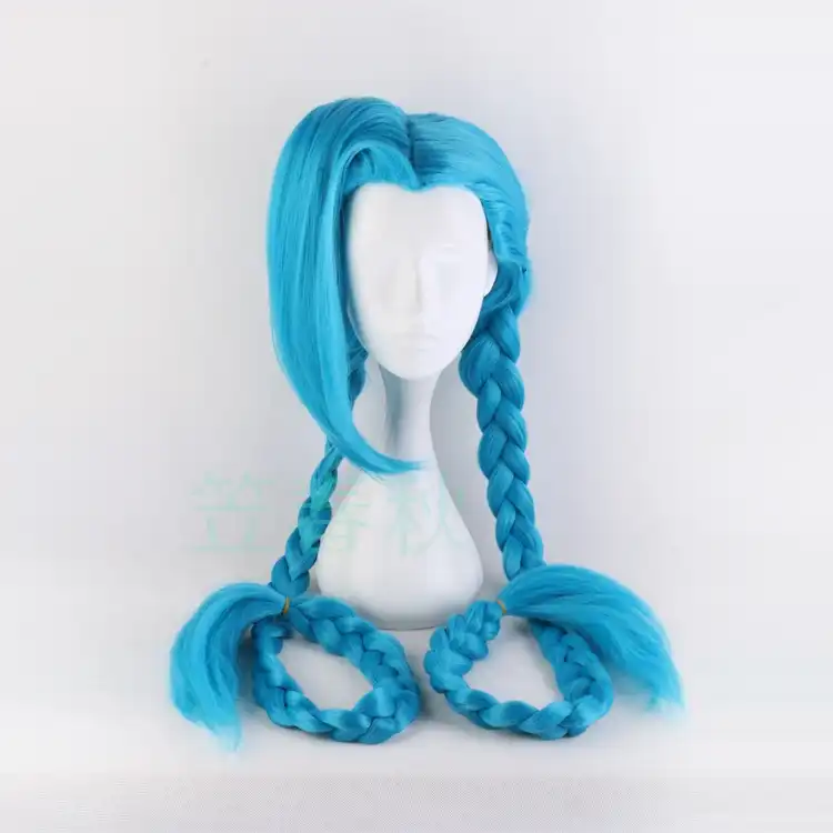 LOL Jinx cosplay wig Jinx blue braids The Loose Cannon wig with blue