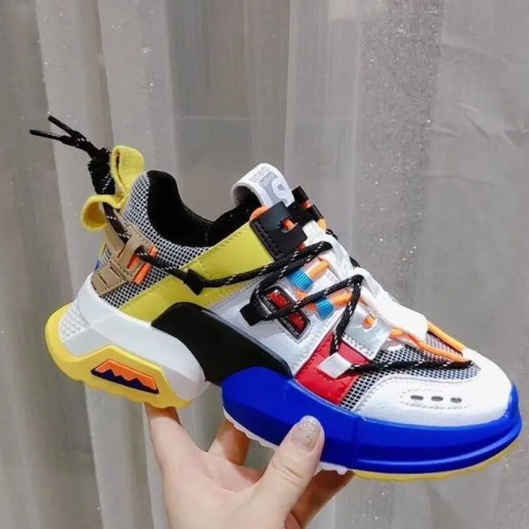 

New Cross Tied Women's Chunky Sneakers Tenis Women Casual Platform Shoes Trainers Ulzzang Dad Shoes High Top Vulcanize Sneakers