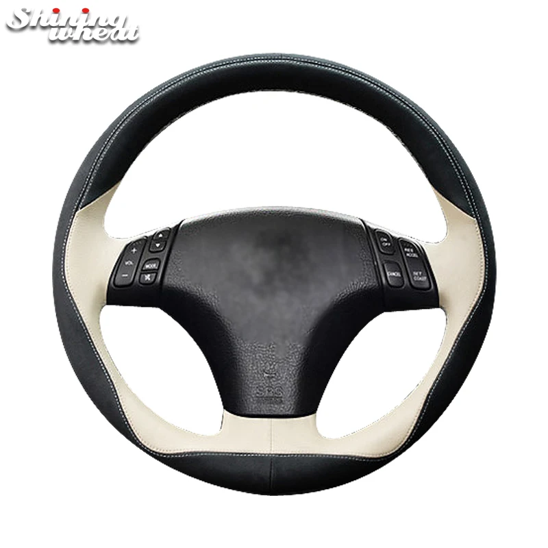 Shining wheat Leather Car Steering Wheel Cover for Mazda 3 Axela 2003