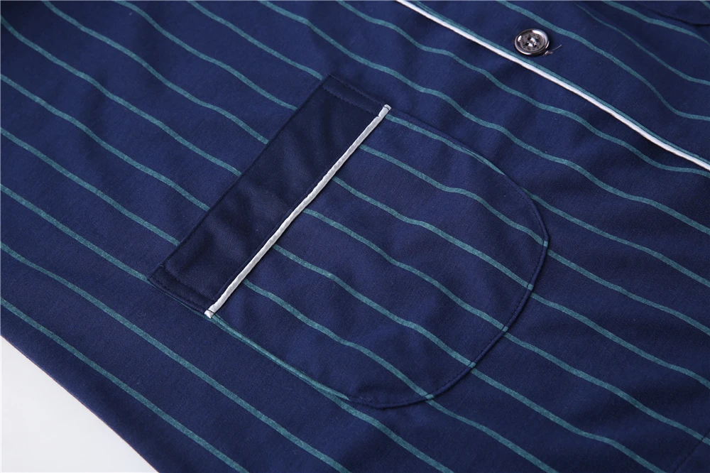 2019 Spring Men's Long Sleeve Cotton Pyjamas Sleepwear Male Stripe Lounge Pajama Sets Plus size Nightwear 3XL
