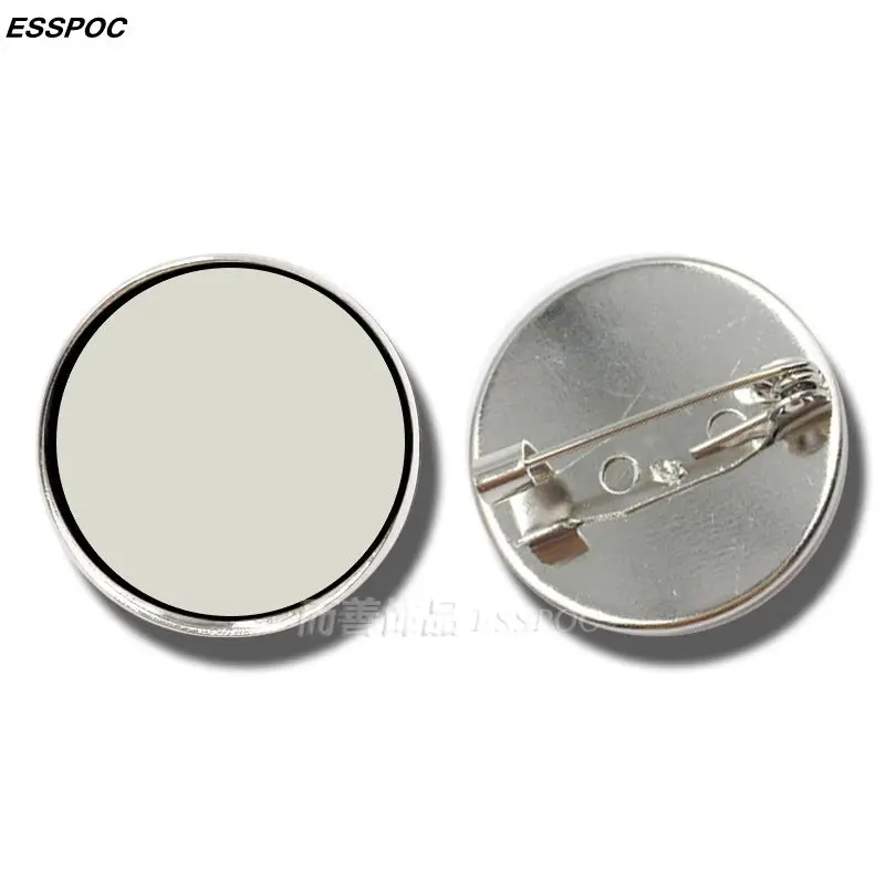 

5pcs 25mm Round Brooch Base Cabochon Blanks Trays with Brooch Pins Cameo Cabochon Base Setting Silver and Bronze Color