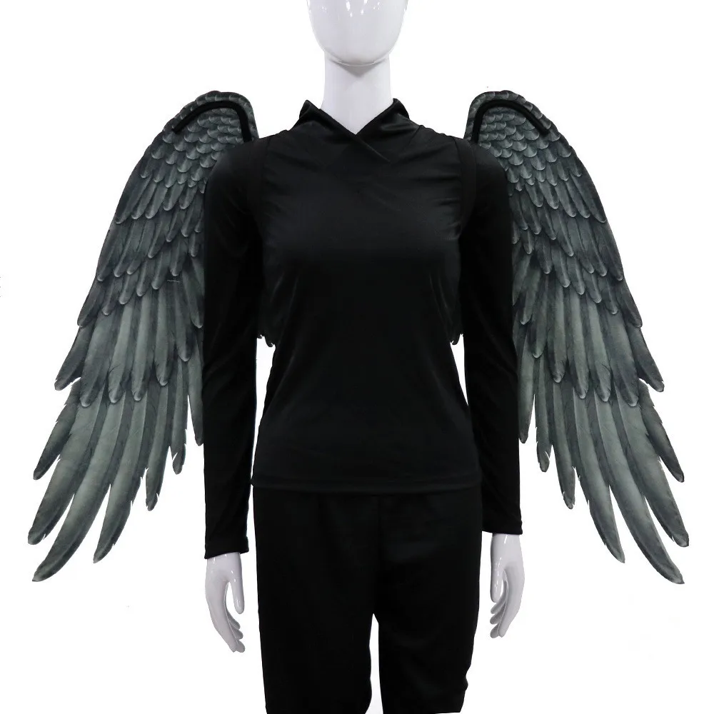 

Cosplay halloween carnival purim costume adult soft bird eagle wings props angel demon wings for women men performance props