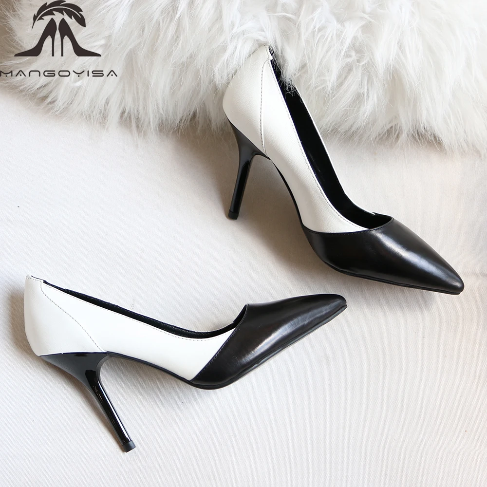 Pointed High Heels/Women's Pumps Are Designed For Sexy Fashion Women For Parties And Made Of Genuine Leather 2019 MANGOYISA