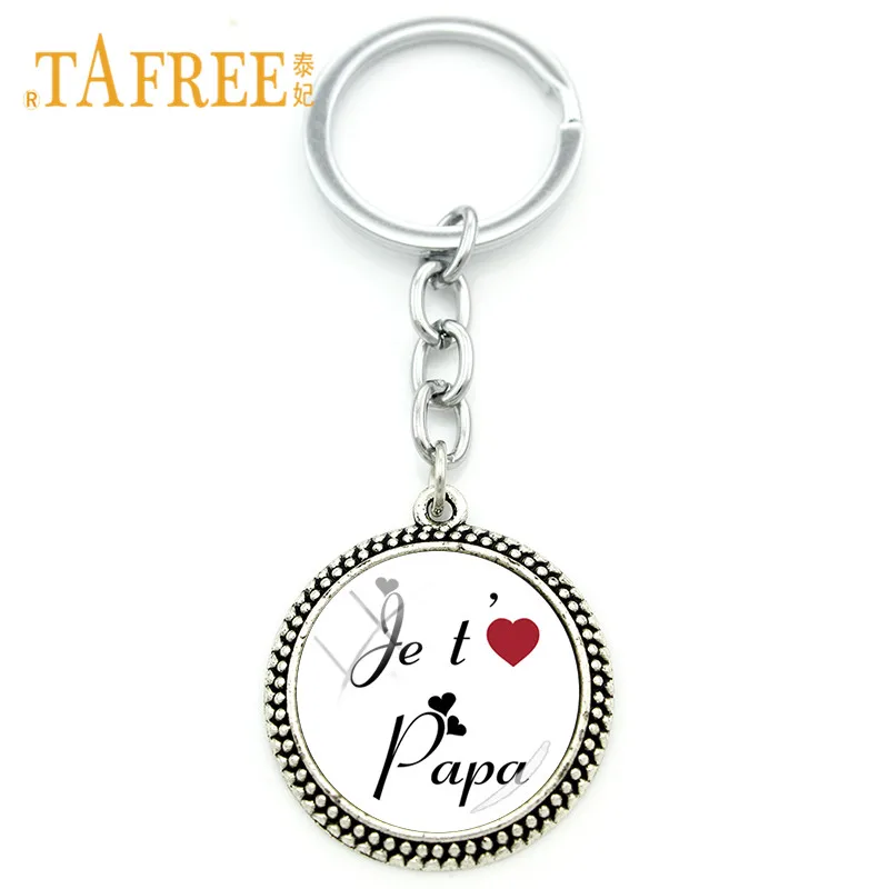 Брелок TAFREE Classic Je Love Papa Father индивидуальный стеклянный купол брелки для