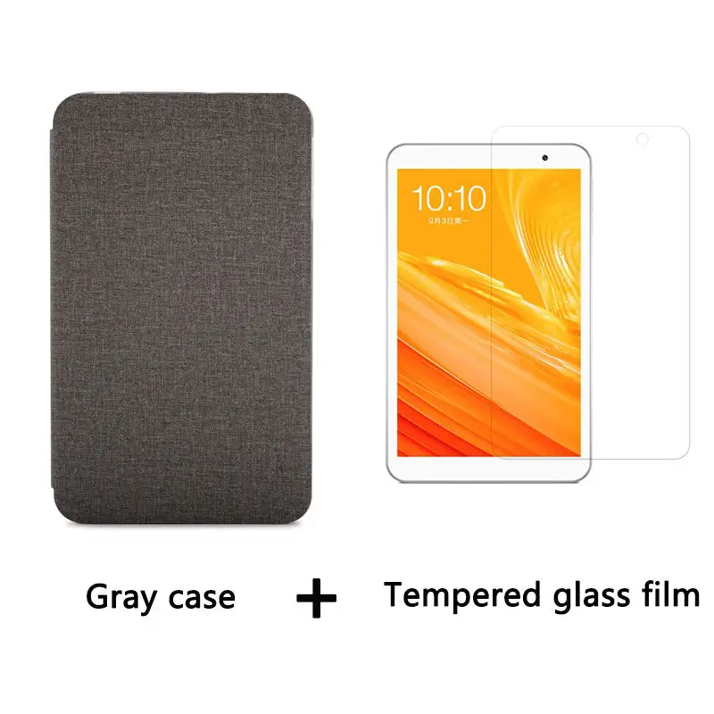 Высокое качество Передняя Поддержка Стенд чехол для Teclast P80X 8,0 дюймов планшетный ПК закаленная пленка для Teclast p80x+ стилус - Цвет: Gray-Glass film