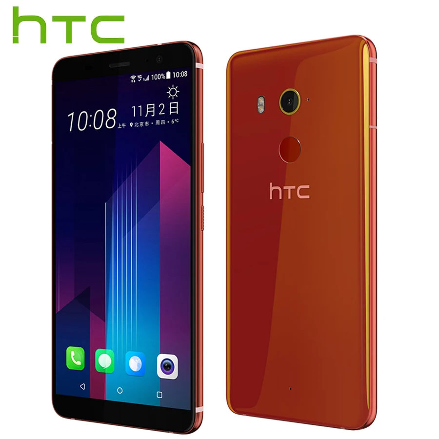 Мобильный телефон htc U11 Plus 6 ГБ 128 ГБ Восьмиядерный процессор Snapdragon 835 6,0 дюймов Android 8,0 IP68 водонепроницаемый пылезащитный телефонный