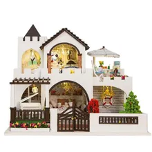 DIY Dream house Миниатюрный Кукольный дом вилла модель строительные наборы деревянная мебель игрушки DIY кукольный домик замок мечты