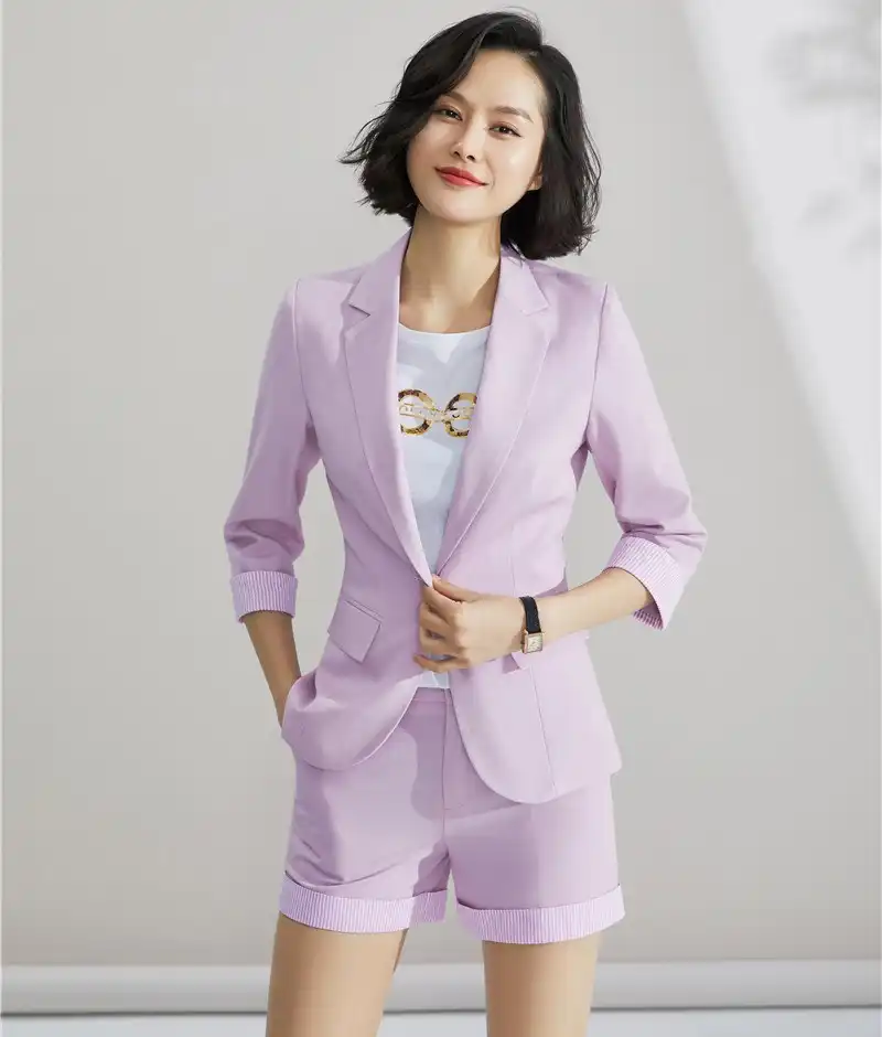 ladies shorts and jacket suit