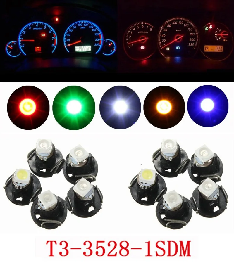 

10Pcs Auto LED Stanley T3 NW4.6 1210 3528 1 SMD 12V Car Instrument Cluster signal lamp Dash Indicator lights Map panel bulbs.