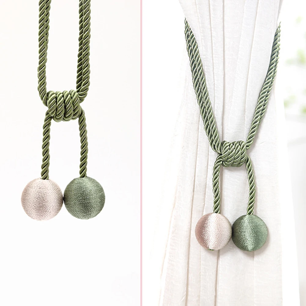 

2 Pcs Curtain Buckles Creation Double-ball Straps Curtain Tie Rope Clips Accessory Curtain Rods Accessoires