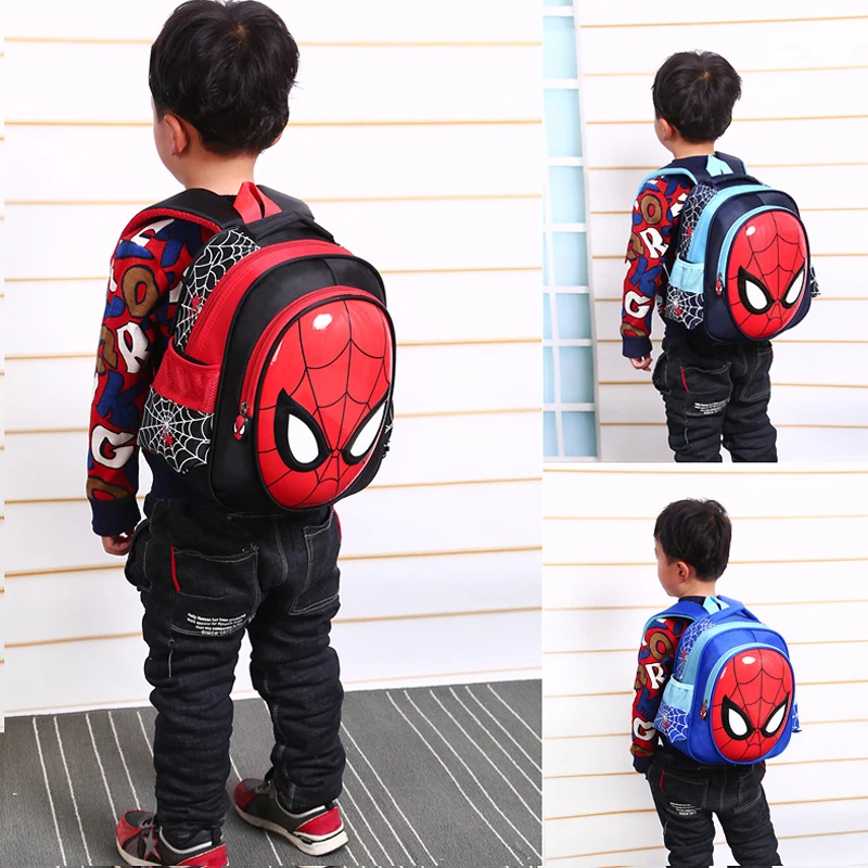  3D Spiderman backpack Super heroes school bag boy waterproof children bag 3-12 years - 33045243176