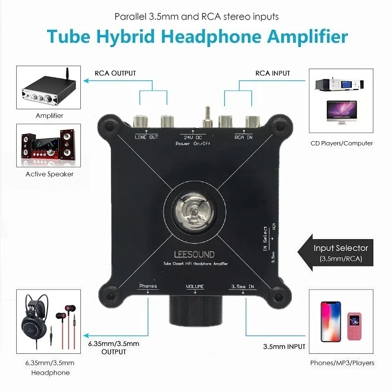 Наушники LeeSound TE1 Class A 12AU7 стерео Hi Fi ламповый усилитель устройства