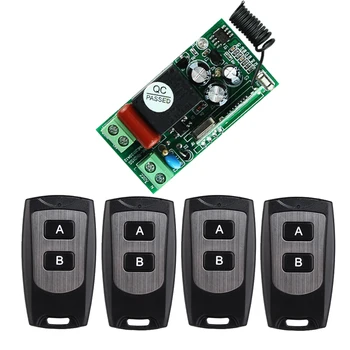 

AC 220 V 1CH 1500W Wireless Remote Control Switch System Receiver Transmitter 4PCS 2 Buttons Waterproof Remote 315mhz/433.92mhz