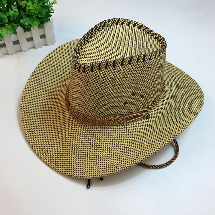 Популярная мужская модная летняя повседневная трендовая пляжная Солнцезащитная соломенный джазовый шляпа ковбойская фетровая шляпа Гангстер Складная* 1