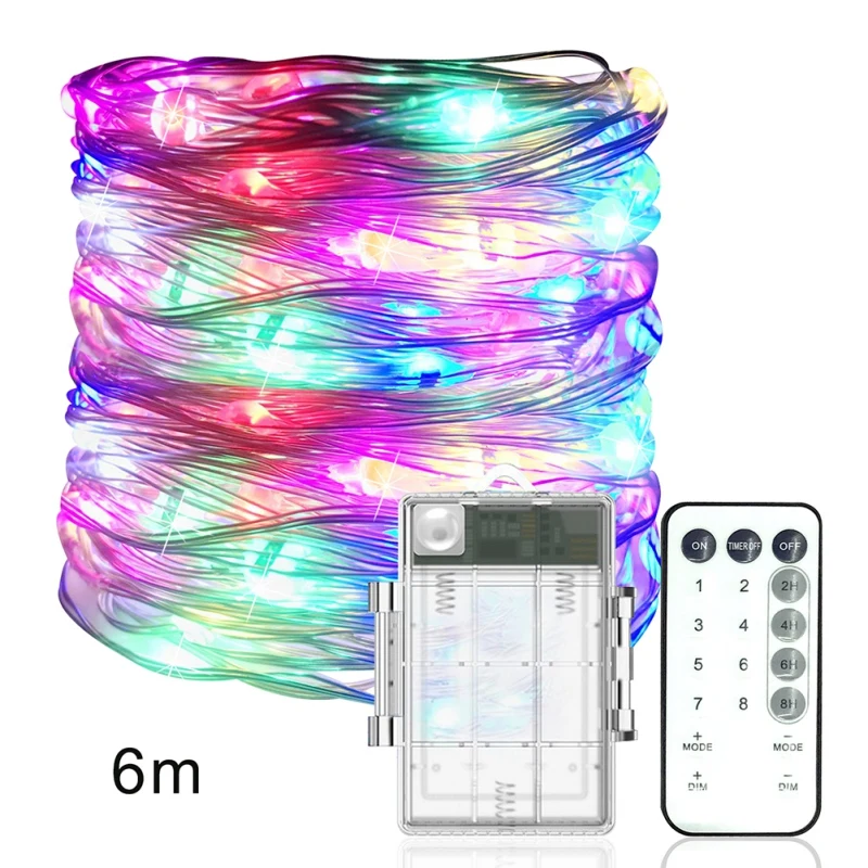Водонепроницаемый сказочные светильники с питанием от аккумулятора многократно Меняющие цвет гирлянды с 19 кнопок пульта дистанционного