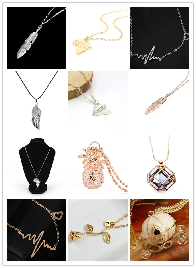 Pendant Necklace For Women Jewelry Gift Flower Feather Pineapple Plane Ect Pendant Choker Necklace Multi Style 2019 New