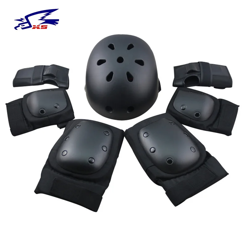 7pcs/sets Boys Cycling Helmet Ice Skating Protective Gear Elbow Pads