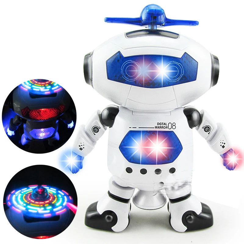 

Lovely 360 degree Rotation Smart Space Electric Robot Dancing Walking Music Light Gift Sell Hotting