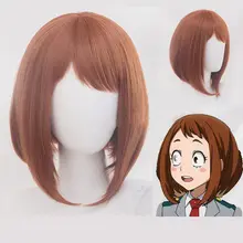 Мой Boku без герой Академии ochako uraraka парик короткие волосы Косплэй глава соучастником