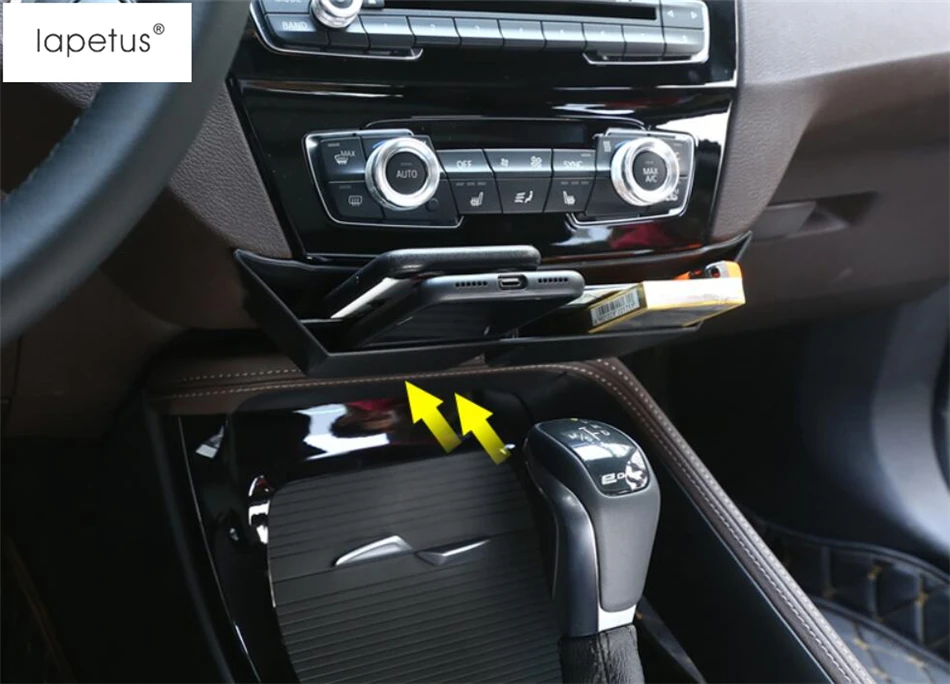 

Lapetus Accessories Fit For BMW X1 F48 2016 - 2019 Central Console Multifunction Container Storage Box Phone Tray Accessory Kit