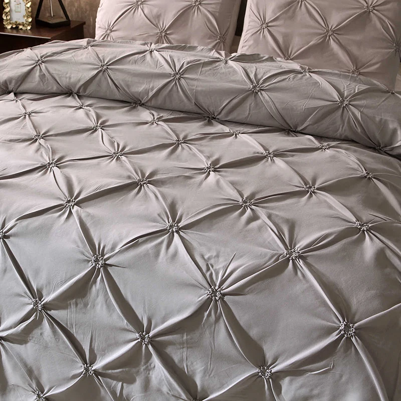 2/3pcs Luxury Solid Comfortable Quilt Cover Adult Bedding Bed Linens White/Gray Bed Cover Pillowcase Queen King Duvet Cover Set