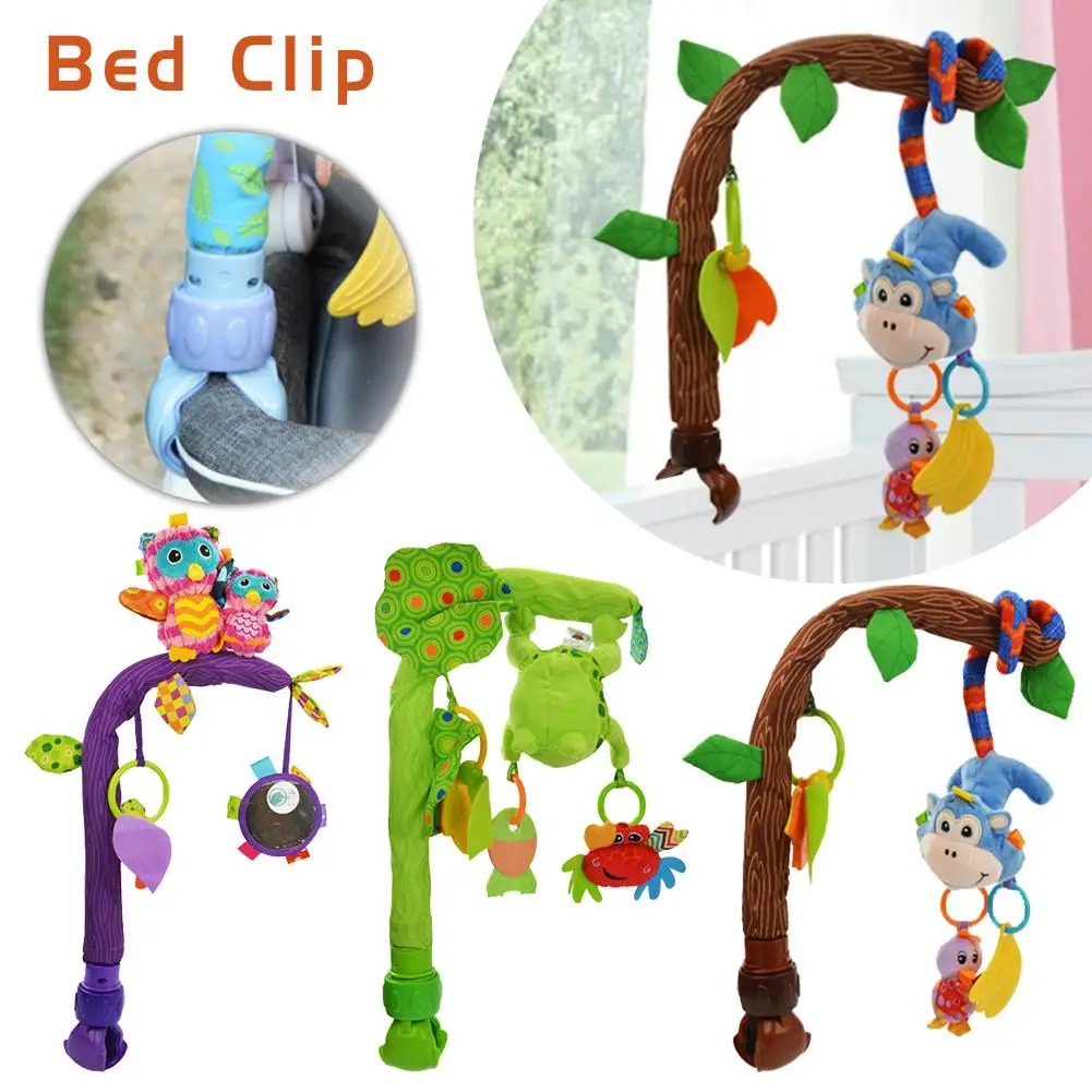 Детская односторонняя пристегивающаяся детская машинка, детская кроватка, зажим для кровати, гибкий детский гибкий кронштейн, плюшевая игрушка