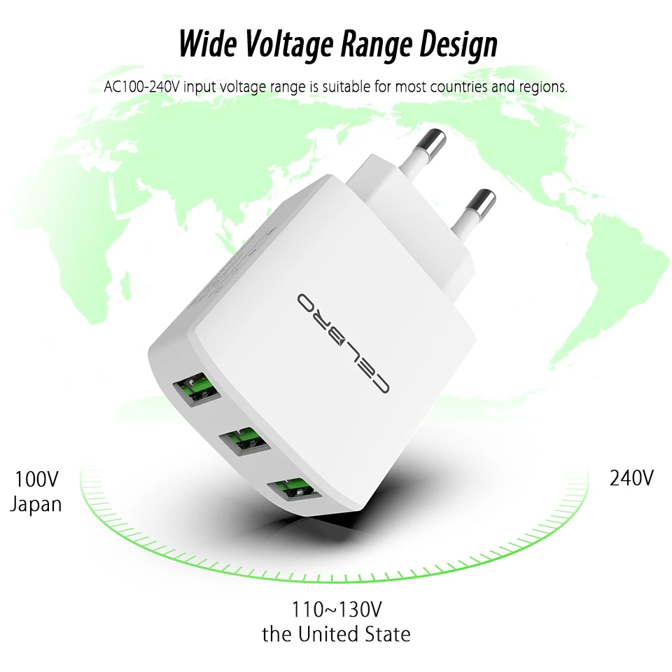 Мульти Usb настенное Зарядное устройство-адаптер с двумя 2 3 порта для подключения к Зарядное устройство мобильного телефона 5v 3a ЕС Универсальный для iphone x, 8, 7 плюс 6 6s