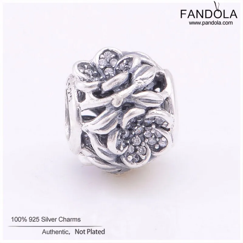 

Mystic Floral Clear CZ Charms Fits Europe Snake Bracelets 925 Sterling Silver Original Beads DIY Jewelry Making for Women