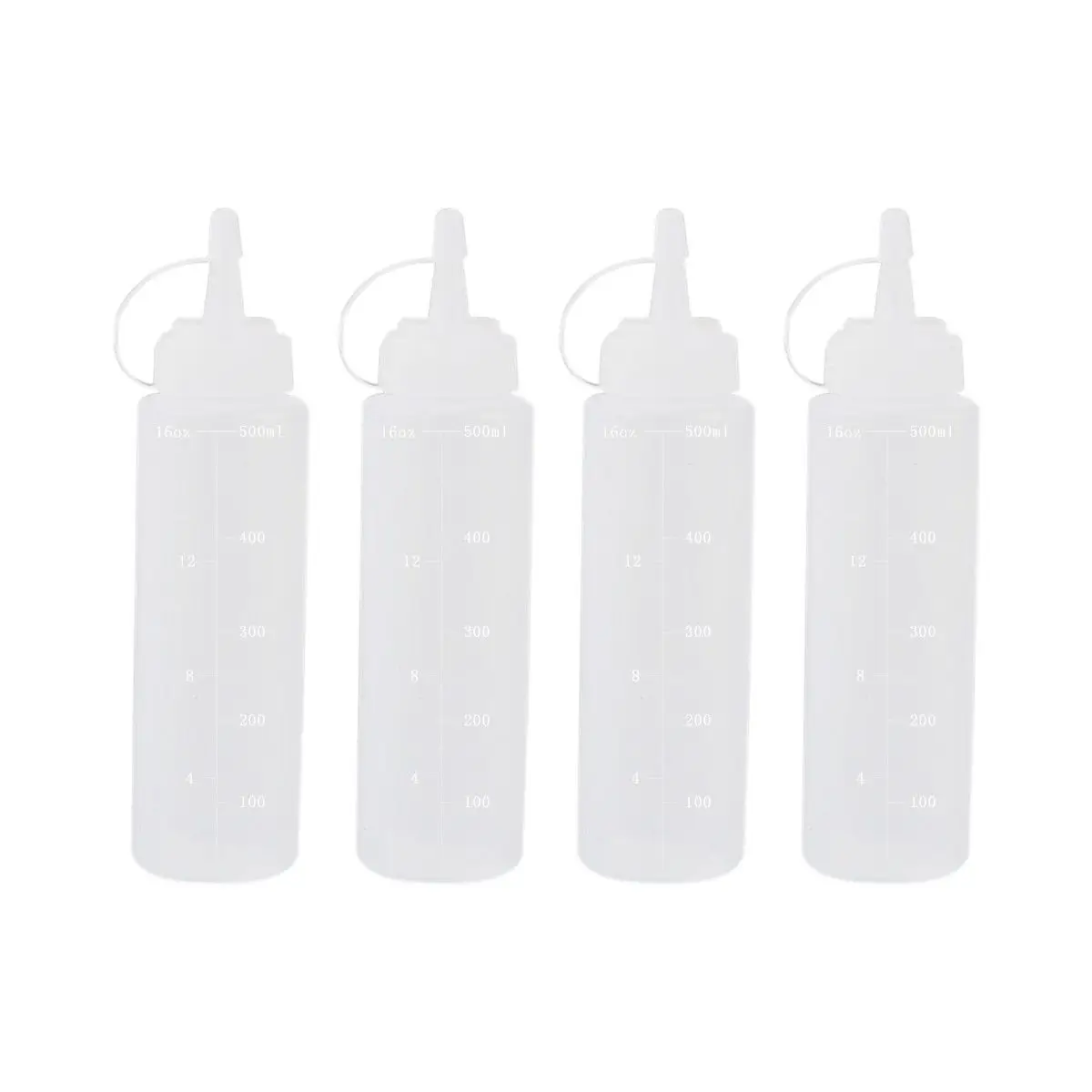 Мягкий пластмассовый флакон, натуральные прозрачные пластиковые бутылки с крышкой, измерение для повязки, масла, барбекю, кухни, жидкостей и искусства - Цвет: White