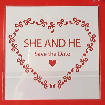 

Hot 13cm 5.1" She and He Heart DIY Layering Stencils Wall Painting Scrapbook Coloring Embossing Album Decorative Paper Template